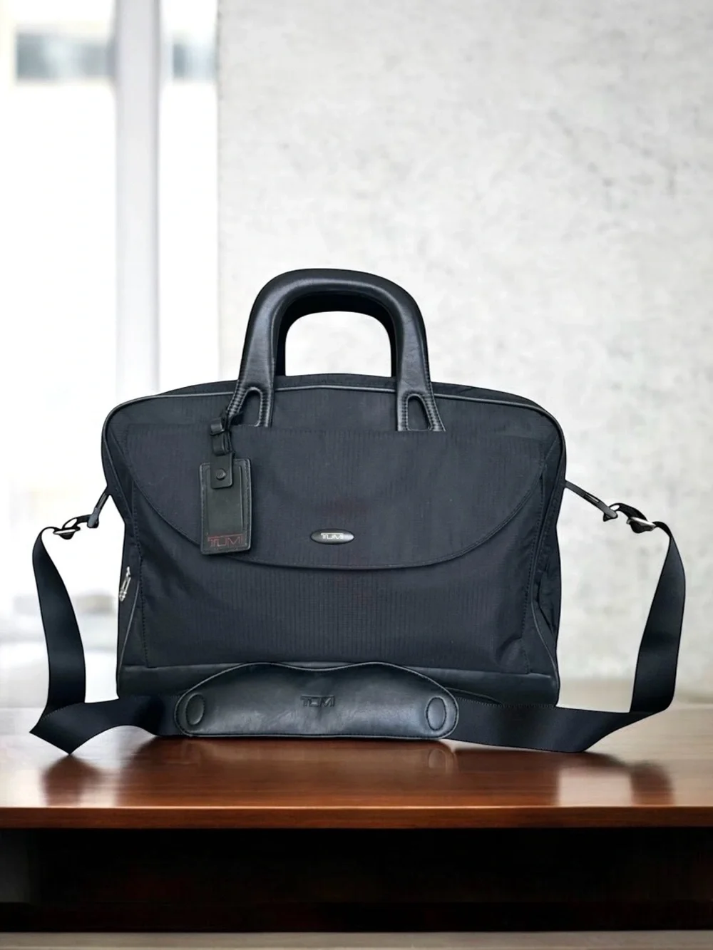 TUMI Alpha Laptop Bag Briefcase Black Ballistic Nylon Travel Bag